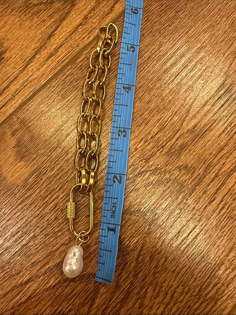 Plunder Gold Link Bracelet with Pearl Drop - Picture 4 of 4